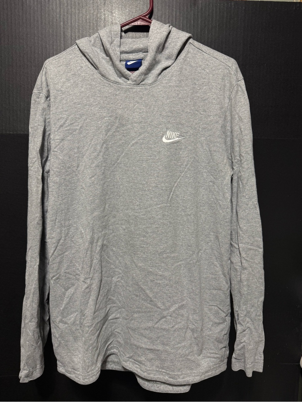 🪎 Nike Sportswear Lightweight Cotton Pullover Hoodie Gray Size L 807249-063